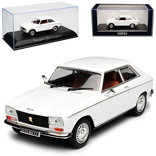 Norev Peugeot 304 Coupe S Weiss 1969-1980 1/43 Modell Auto mit individiuellem Wunschkennzeichen von Norev