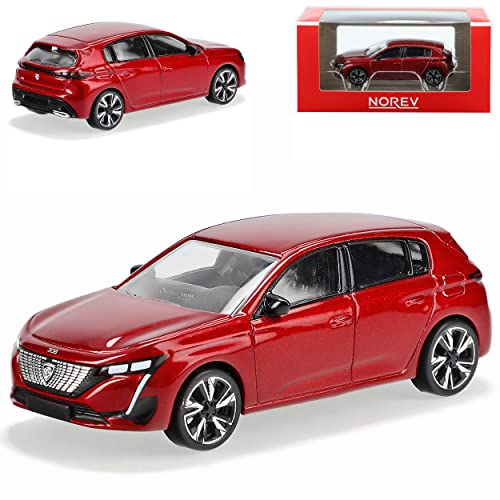 Norev Peugeot 308 III 5 Türer Rot 3. Generation Ab 2021 1/64 Modell Auto mit individiuellem Wunschkennzeichen von Norev B-M-W