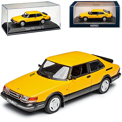 Norev Saab 900 Turbo 16 Gelb Coupe 1991 Generation 1978-1994 1/43 Modell Auto von Norev B-M-W