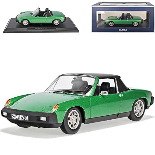 Norev Volkwagen Porsche 914 2.0 Grün Metallic 1969-1976 1/18 Modell Auto mit individiuellem Wunschkennzeichen von Norev B-M-W