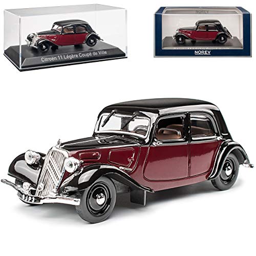 Citroen 11 Legere Coupe De Ville Limousine Schwarz Braun 1/43 Norev Modell Auto mit individiuellem Wunschkennzeichen von Norev Citroen