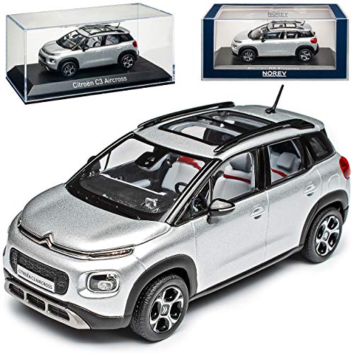 Citroen C3 Aircross Silber mit Schwarzen Akzenten 2. Generation Ab 2017 1/43 Norev Modell Auto von Norev Citroen