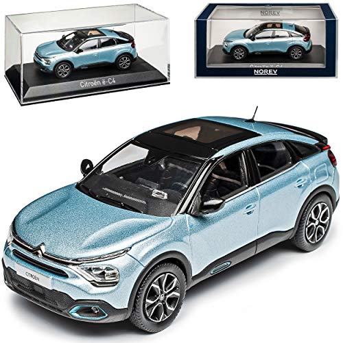 Citroen C4 e-C4 Blau Silber Metallic 3. Generation Ab 2020 1/43 Norev Modell Auto mit individiuellem Wunschkennzeichen von Norev Citroen