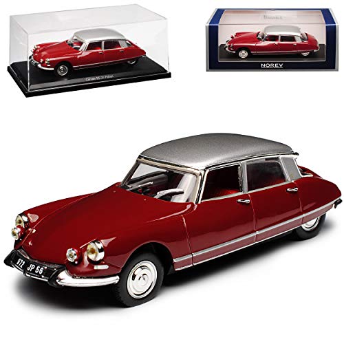 Citroen DS21 Pallas Dunkel Rot mit Dach in Silber 1. Generation 1955-1967 1/43 Norev Modell Auto mit individiuellem Wunschkennzeichen von Norev Citroen