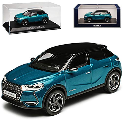 Citroen DS3 Crossback Blau mit schwarzem Dach Ab 2018 1/43 Norev Modell Auto mit individiuellem Wunschkennzeichen von Norev Citroen