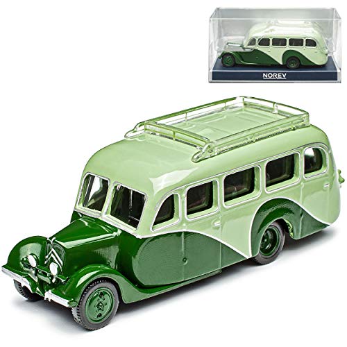 Citroen U23 Autocar Bus Grün H0 1/87 Norev Modell Auto mit individiuellem Wunschkennzeichen von Norev Citroen