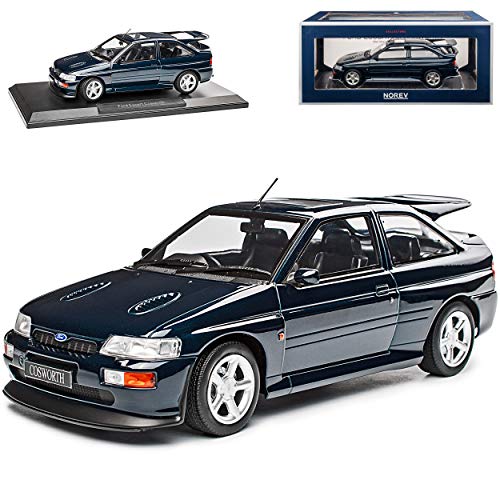 Ford Escort RS Cosworth 5. Generation 3 Türer Dunkel Blau Fast Schwarz 1990-2000 1/18 Norev Modell Auto mit individiuellem Wunschkennzeichen von Norev Ford