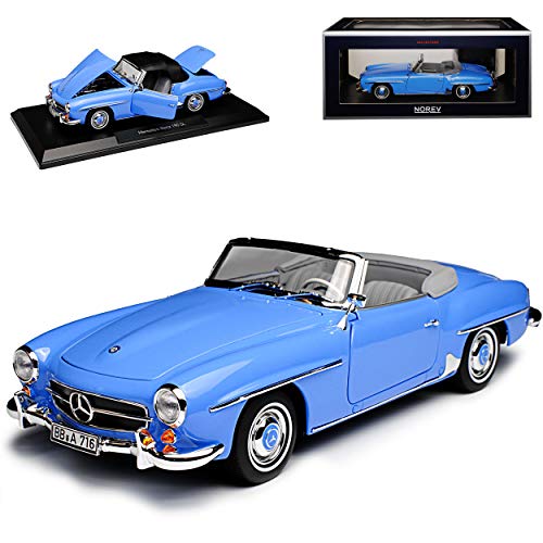 Mercedes-Benz 190SL Cabrio Hell Blau mit abnehmbarem Soft Top W121 1955-1963 1/18 Norev Modell Auto von Norev Mercedes-Benz