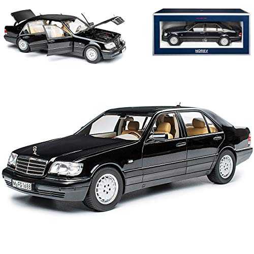 Mercedes-Benz S-Klasse S320 Schwarz Metallic W140 1991-1998 1/18 Norev Modell Auto mit individiuellem Wunschkennzeichen von Norev Mercedes-Benz