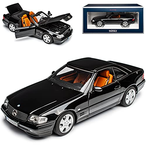 Mercedes-Benz SL-Klasse R129 500SL Cabrio Schwarz 1989-2001 1/18 Norev Modell Auto von Norev Mercedes-Benz