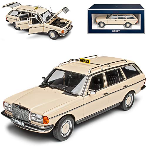 Mercedes-Benz W123 E-Klasse S123 200 T-Modell Kombi Beige Taxi 1975-1986 1/18 Norev Modell Auto mit individiuellem Wunschkennzeichen von Norev Mercedes-Benz