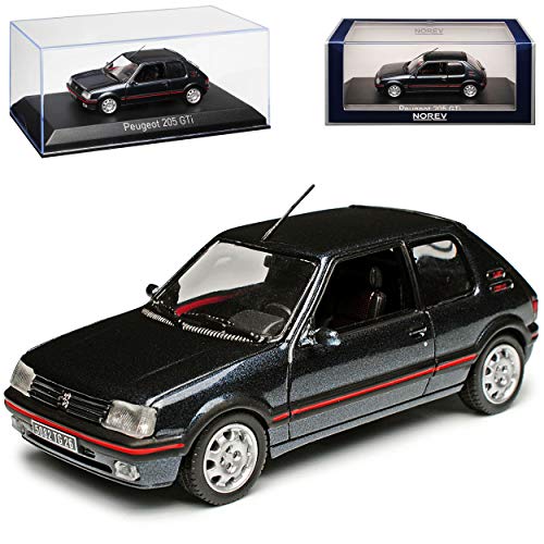 Peugeot 205 G-t-i 1.9 Dunkel Grau Fast Schwarz 1983-1998 1/43 Norev Modell Auto von Norev Peugeot