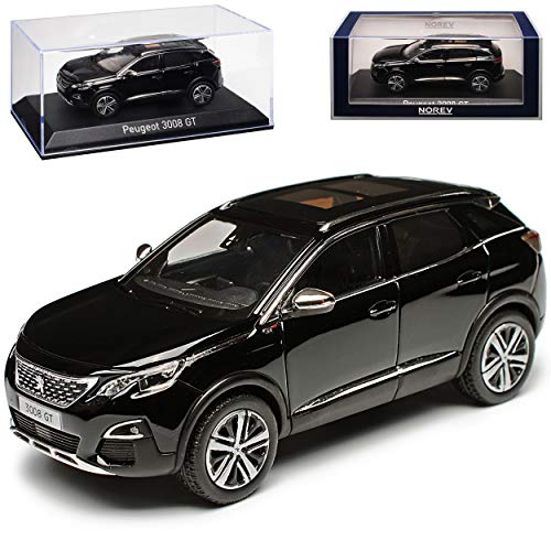 Peugeot 3008 GT Schwarz 2. Generation Ab 2016 1/43 Norev Modell Auto mit individiuellem Wunschkennzeichen von Norev Peugeot