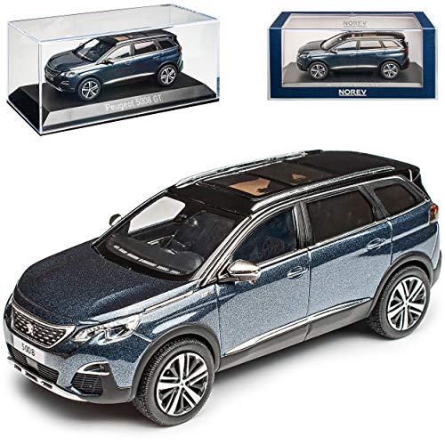 Peugeot 5008 GT SUV Bourrasque Blau 2. Generation Ab 2016 1/43 Norev Modell Auto mit individiuellem Wunschkennzeichen von Norev Peugeot