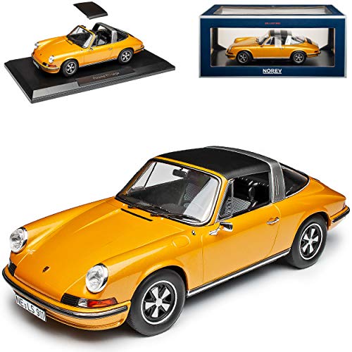 Porsche 911 S 2.4 Urmodell Targa Cabrio Gold Metallic 1963-1973 1/18 Norev Modell Auto mit individiuellem Wunschkennzeichen von Norev Porsche