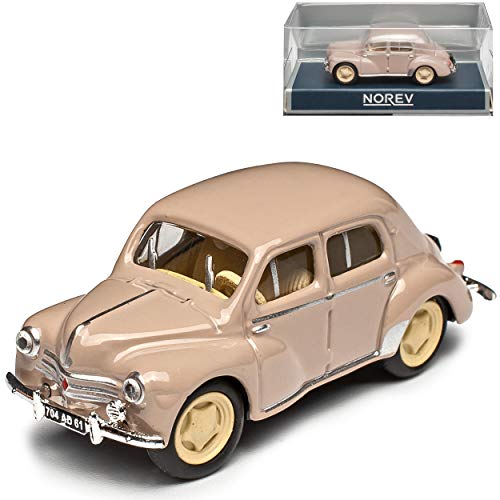 Renautl 4CV Limousine Beige Grau 1946-1961 H0 1/87 Norev Modell Auto mit individiuellem Wunschkennzeichen von Norev Renault