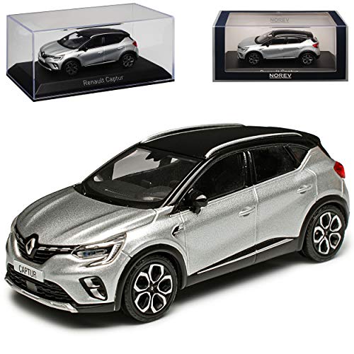 Renautl Captur II Silber mit Dach in Schwarz 2. Generation Ab 2020 1/43 Norev Modell Auto mit individiuellem Wunschkennzeichen von Norev Renault