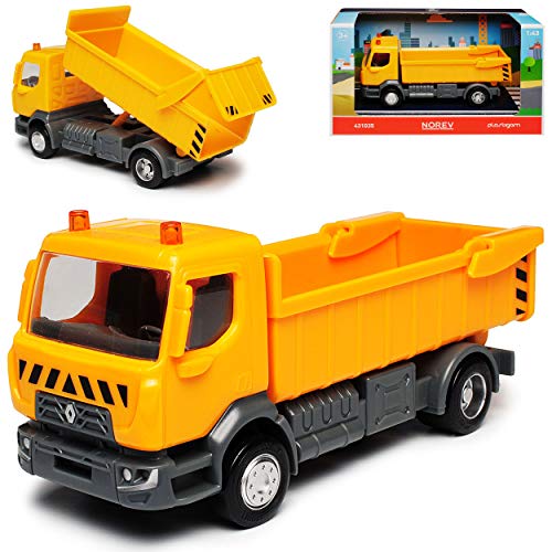 Renautl D-Trucks Kipper LKW Gelb aus stabilem Plastik 1/43 Norev Modell Auto mit individiuellem Wunschkennzeichen von Norev Renault