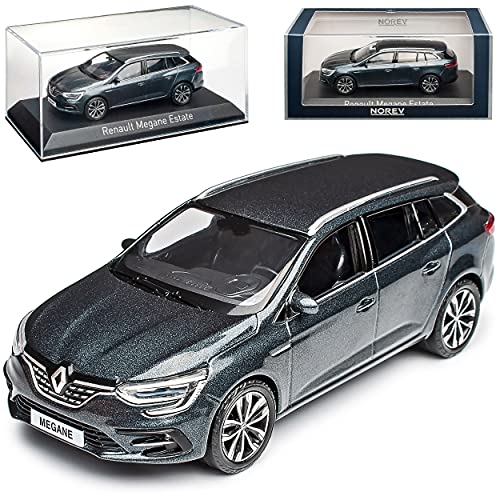 Renautl Megane IV Titanium Grau Metallic Kombi 4. Generation Modell Ab 2015 Version Ab Facelift 2019 1/43 Norev Modell Auto mit individiuellem Wunschkennzeichen von Norev Renault