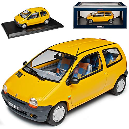 Renautl Twingo I Gelb mit Deko 1. Generation 1993-2007 1/18 Norev Modell Auto mit individiuellem Wunschkennzeichen von Norev Renault