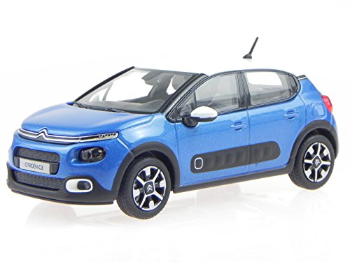 Citroen C3 2016 kobalt blau Dach weiss Modellauto 155268 Norev 1:43 von Norev