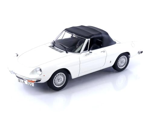 Norev 187882 Alfa Romeo 2000 Spider 1978 White 1:18 Miniaturauto zum Sammeln, weiß, 1/18e von Norev