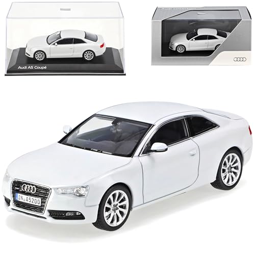 Norev A*U*D*I A5 Coupe Glacier Weiss Facelift Ab 2011 1/43 Modell Auto mit individiuellem Wunschkennzeichen von Norev B-M-W