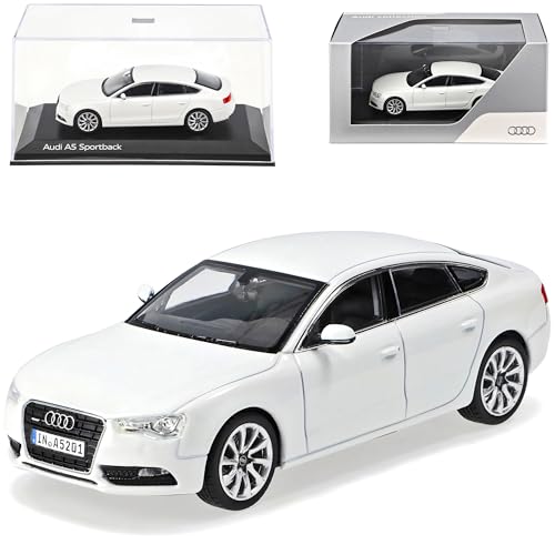 Norev A*U*D*I A5 Sportback Limousine Ibis Weiss Facelift Ab 2011 1/43 Modell Auto mit individiuellem Wunschkennzeichen von Norev B-M-W