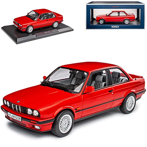 Norev B-M-W 3er E30 325i Coupe Rot 1982-1994 1/18 Modell Auto mit individiuellem Wunschkennzeichen von Norev B-M-W