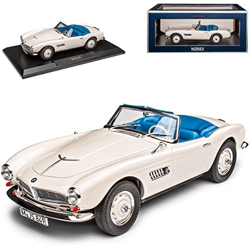 Norev B-M-W 507 Cabrio Weiss 1956-1959 1/18 Modell Auto mit individiuellem Wunschkennzeichen von Norev B-M-W