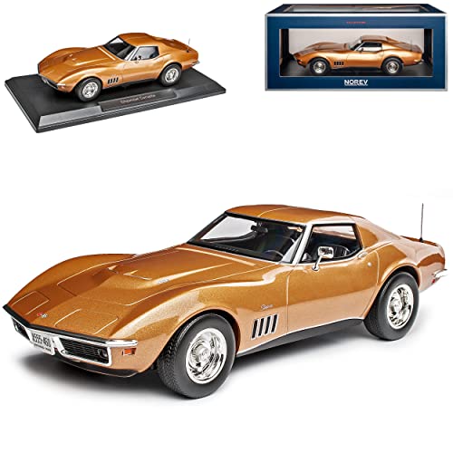 Norev Chevy Chevrolet Corvette C3 Coupe Stingray Gold Metallic 1967-1982 1/18 Modell Auto mit individiuellem Wunschkennzeichen von Norev B-M-W