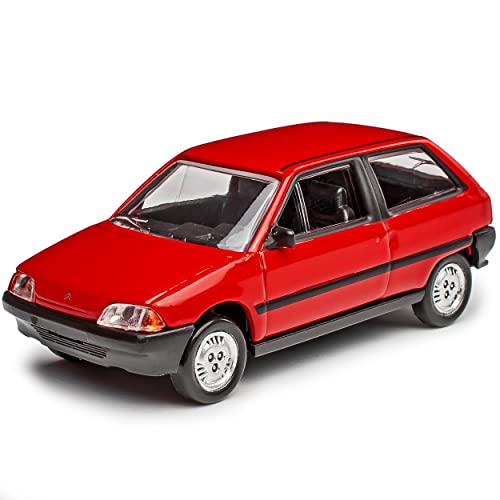 Norev Citroen AX 3 Türer Rot 1986-1998 1/64 Modell Auto mit individiuellem Wunschkennzeichen von Norev