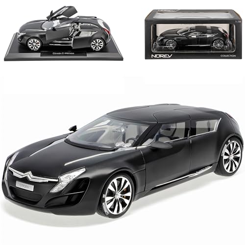 Norev Citroen C-Metisse 2006 Schwarz Matt 2006 Concept 1/18 Modell Auto mit individiuellem Wunschkennzeichen von Norev