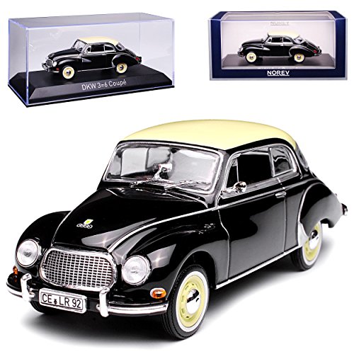 Norev DKW Auto Union 3=6 Coupe F93 F94 Schwarz mit Beige 1955-1959 1/43 Modell Auto mit individiuellem Wunschkennzeichen von Norev B-M-W