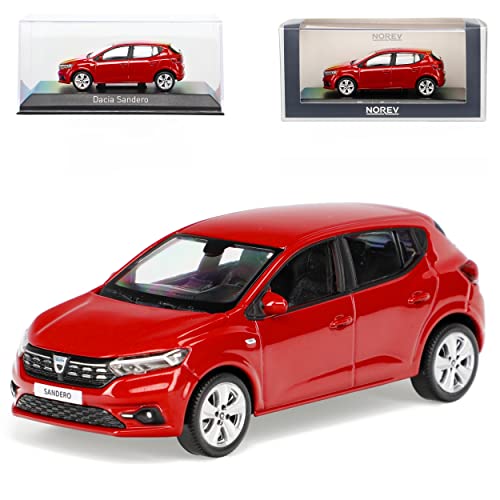 Norev Dacia Sandero 3 DJF Fusion Rot 3. Generation Ab 2021 1/43 Modell Auto mit individiuellem Wunschkennzeichen von Norev B-M-W