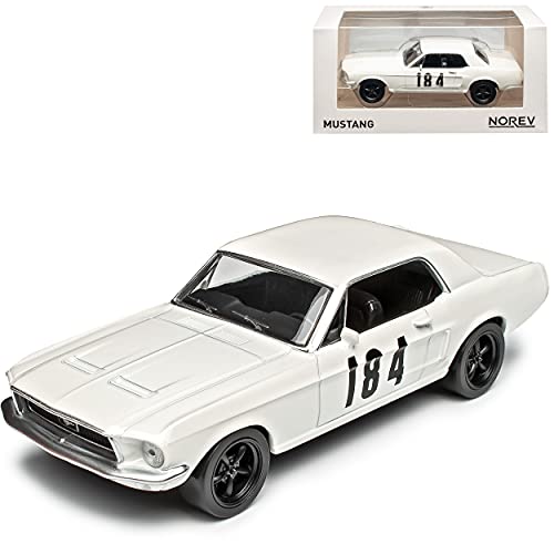 Norev Ford Mustang I 2. Generation Coupe Weiss mit Nr 184 1967-1968 1/43 Modell Auto von Norev