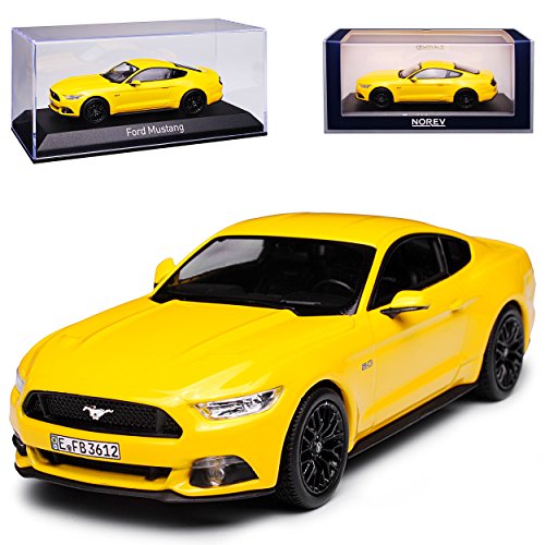 Norev Ford Mustang VI Coupe Gelb Ab 2014 1/43 Modell Auto mit individiuellem Wunschkennzeichen von Norev B-M-W