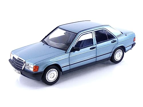 Norev 183828 Mercedes-Benz 190 E 1984 Light Blue metallic 1:18 Miniatur, blau, 1/18e von Norev