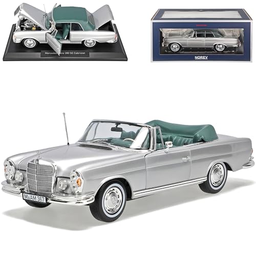 Norev Mercedes-Benz 280 SE S-Klasse Cabrio Silber Metallic W108 1965-1972 1/18 Modell Auto von Norev B-M-W