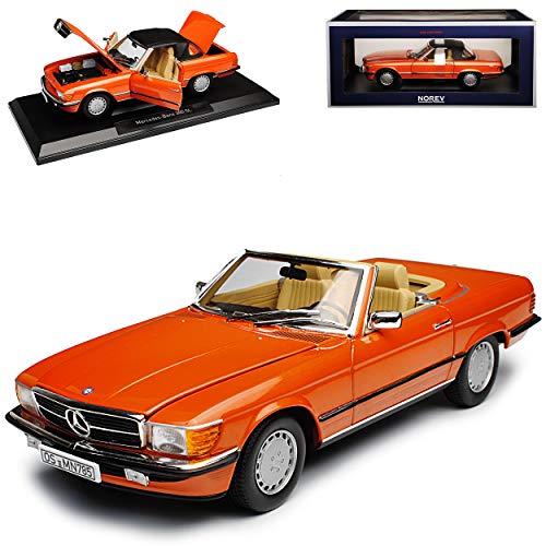 Norev Mercedes-B 300SL R107 Cabrio Inca Rot Metallic mit Soft Top 1971-1989 1/18 Modell Auto von Norev B-M-W