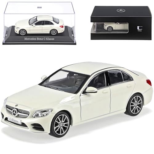 Norev Mercedes-Benz C-Klasse Limousine Diamant Weiss W205 Modell 2014 Ab Facelift 2018 1/43 Modell Auto mit individiuellem Wunschkennzeichen von Norev B-M-W