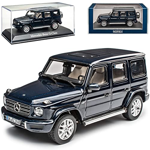 Norev Mercedes-Benz G-Klasse W463 Dunkel Blau Metallic Fast Schwarz Neue Generation Ab 2018 1/43 Modell Auto mit individiuellem Wunschkennzeichen von Norev B-M-W