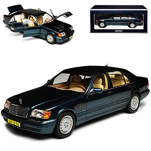 Norev Mercedes-B S-Klasse Dunkel Grün Metallic S600 W140 1991-1998 1/18 Modell Auto mit individiuellem Wunschkennzeichen von Norev B-M-W