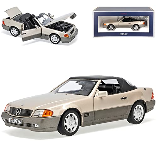 Norev Mercedes-Benz SL-Klasse R129 500SL Cabrio Smoke Silber Grau 1989-2001 1/18 Modell Auto mit individiuellem Wunschkennzeichen von Norev B-M-W