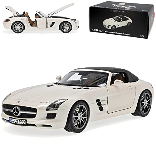 Norev Mercedes-Benz SLS AMG Gullwing Roadster Weiss R197 2009-2014 1/18 Modell Auto mit individiuellem Wunschkennzeichen von Norev B-M-W