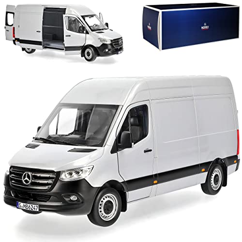 Norev Mercedes-Benz Sprinter CS30 W907 W910 Transporter Kasten Silber 3. Generation Ab 2018 1/18 Modell Auto mit individiuellem Wunschkennzeichen von Norev B-M-W