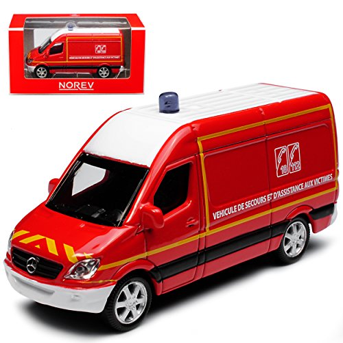 Norev Mercedes-Benz Sprinter W906 Kasten Transporter Rot Feuerwehr Modell 2006 Ab Facelift 2013 1/64 Modell Auto von Norev B-M-W