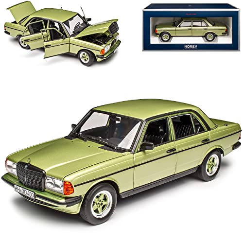 Norev Mercedes-Benz W123 200 AMG E-Klasse Limousine Silber Grün 1975-1986 1/18 Modell Auto mit individiuellem Wunschkennzeichen von Norev