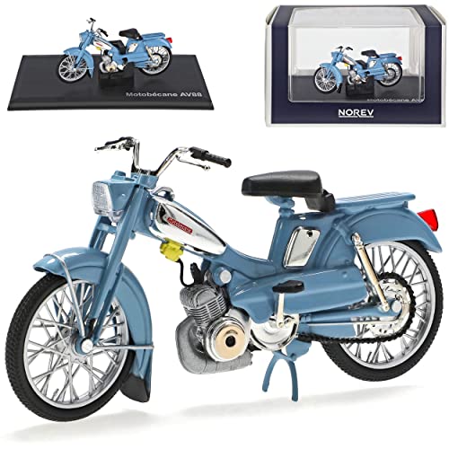 Norev Motobecane AV88 Blau Grau 1/18 Modell Motorrad mit individiuellem Wunschkennzeichen von Norev B-M-W