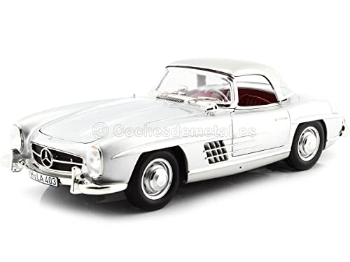 Norev NV183890 1:18 Mercedes-Benz 300 SL Roadster 1957 Silber Sammelmodell, Multi von Norev